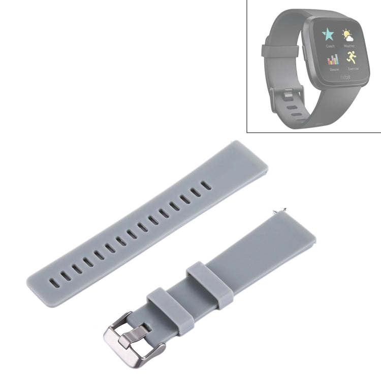 For Fitbit Versa / Versa 2 Simple Fashion Silicone Watch Band(Grey) - Watch Bands by buy2fix | Online Shopping UK | buy2fix