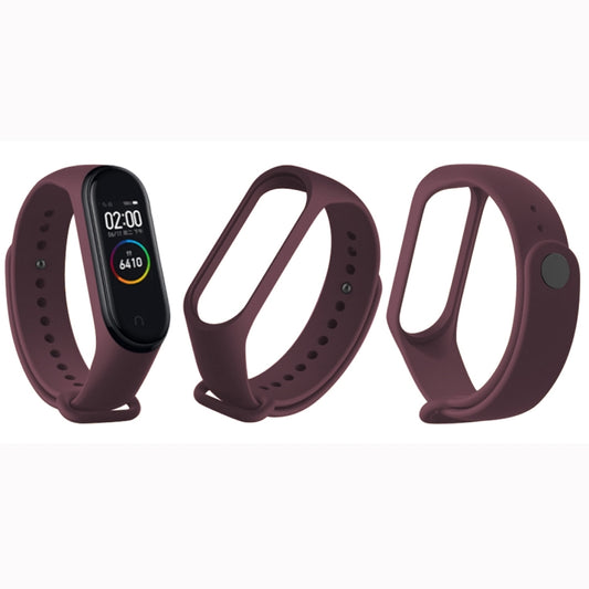 Pure Color Soft TPU  Watch Bands for Xiaomi Mi Band 4, Host Not Included(Wine Red) - Watch Bands by buy2fix | Online Shopping UK | buy2fix