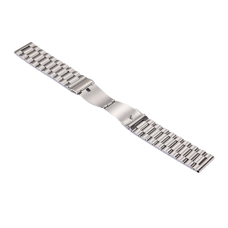 For Samsung Gear S3 Classic Smart Watch Butterfly Buckle 3 Beads Stainless Steel Watchband(Silver) - Watch Bands by buy2fix | Online Shopping UK | buy2fix