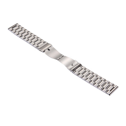 For Samsung Gear S3 Classic Smart Watch Butterfly Buckle 3 Beads Stainless Steel Watchband(Silver) - Watch Bands by buy2fix | Online Shopping UK | buy2fix