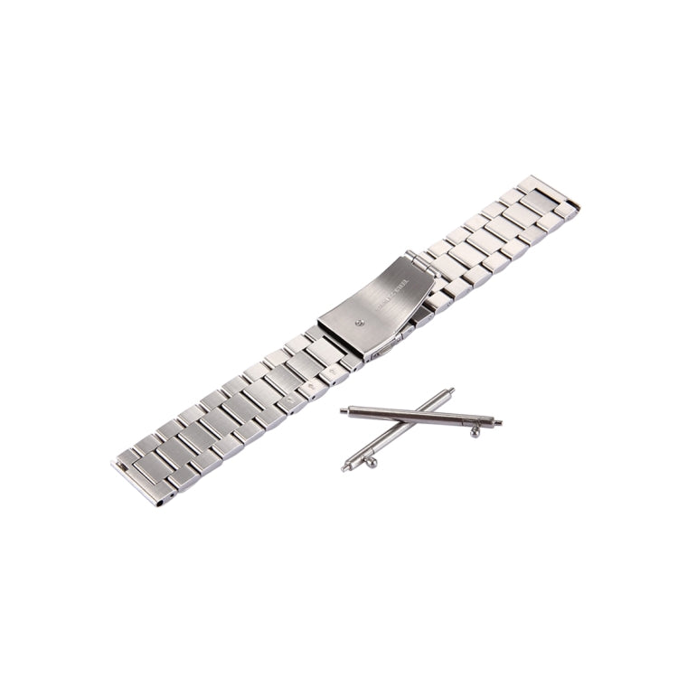 For Samsung Gear S3 Classic Smart Watch Butterfly Buckle 3 Beads Stainless Steel Watchband(Silver) - Watch Bands by buy2fix | Online Shopping UK | buy2fix