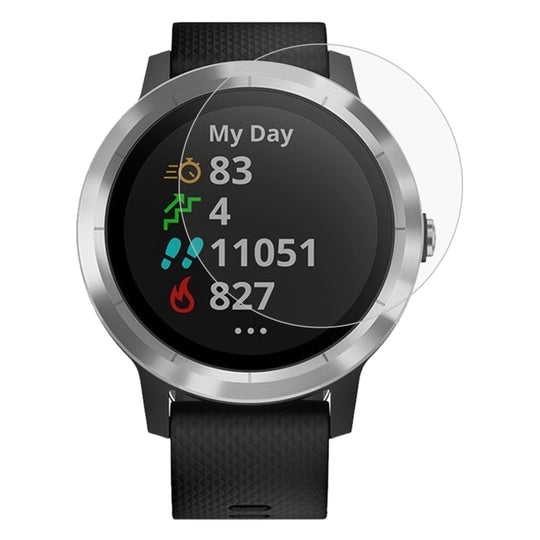 2 PCS ENKAY Hat-Prince 0.2mm 9H 2.15D Curved Edge Tempered Glass Film for Garmin Vivoactive 3 trainer