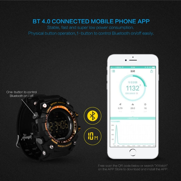 EX16 1.12 Inch FSTN LCD Full Angle Screen Display Sport Smart Watch, IP67 Waterproof, Support Pedometer / Stopwatch / Alarm / Notification Remind / Call Notify / Camera Remote Control / Calories Burned, Compatible with Android and iOS Phones(Red) by buy2fix