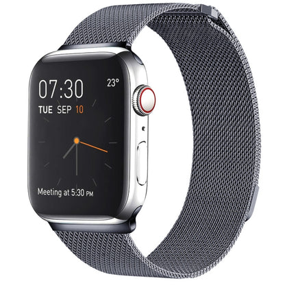 Milanese Loop Magnetic Stainless Steel Watch Band for Apple Watch Series 10 42mm / 9&8&7 41mm / SE 3&SE 2&6&SE&5&4 40mm / 3&2&1 38mm(Dark Gray) - Watch Bands by buy2fix | Online Shopping UK | buy2fix