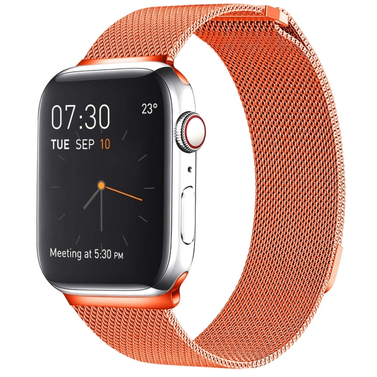 Milanese Loop Magnetic Stainless Steel Watch Band for Apple Watch Series 10 42mm / 9&8&7 41mm / SE 3&SE 2&6&SE&5&4 40mm / 3&2&1 38mm(Orange) by buy2fix