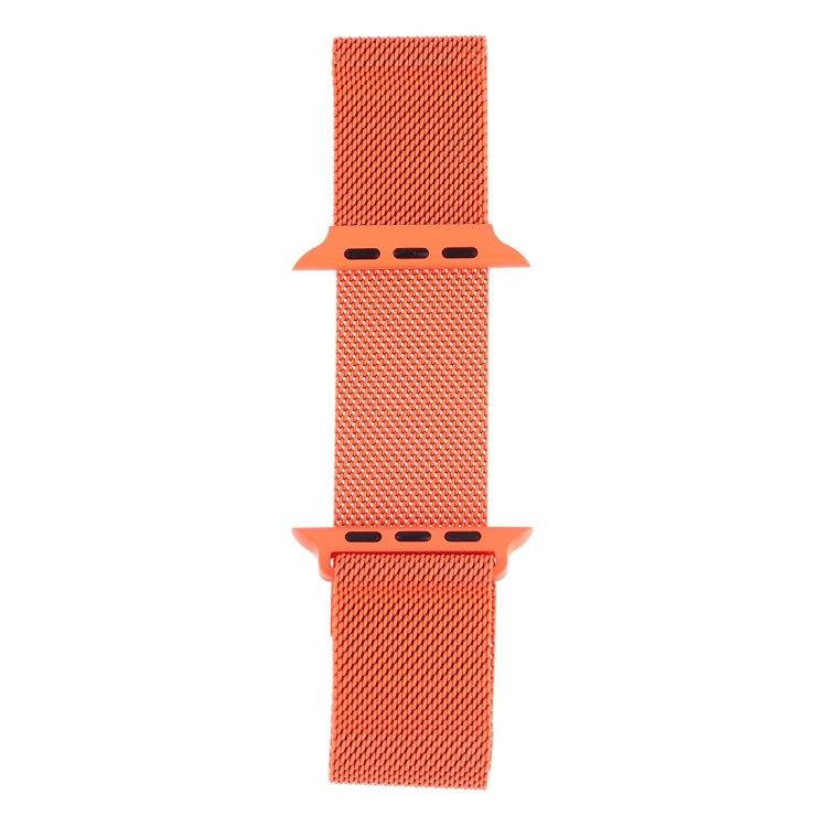 Milanese Loop Magnetic Stainless Steel Watch Band for Apple Watch Series 10 42mm / 9&8&7 41mm / SE 3&SE 2&6&SE&5&4 40mm / 3&2&1 38mm(Orange) by buy2fix