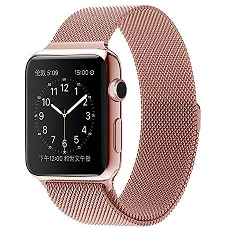 Milanese Loop Magnetic Stainless Steel Watch Band for Apple Watch Series 10 42mm / 9&8&7 41mm / SE 3&SE 2&6&SE&5&4 40mm / 3&2&1 38mm(Rose Pink) - Watch Bands by buy2fix | Online Shopping UK | buy2fix