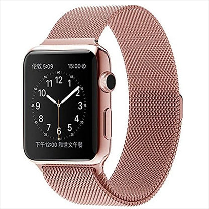 Milanese Loop Magnetic Stainless Steel Watch Band for Apple Watch Series 10 42mm / 9&8&7 41mm / SE 3&SE 2&6&SE&5&4 40mm / 3&2&1 38mm(Rose Pink) - Watch Bands by buy2fix | Online Shopping UK | buy2fix
