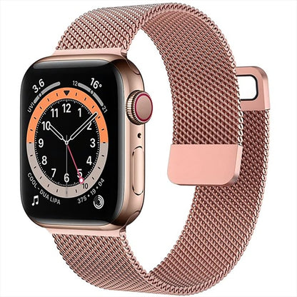 Milanese Loop Magnetic Stainless Steel Watch Band for Apple Watch Series 10 42mm / 9&8&7 41mm / SE 3&SE 2&6&SE&5&4 40mm / 3&2&1 38mm(Rose Pink) - Watch Bands by buy2fix | Online Shopping UK | buy2fix