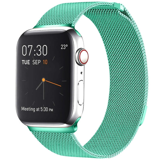 Milanese Loop Magnetic Stainless Steel Watch Band for Apple Watch Series 10 42mm / 9&8&7 41mm / SE 3&SE 2&6&SE&5&4 40mm / 3&2&1 38mm(Mint Green) by buy2fix