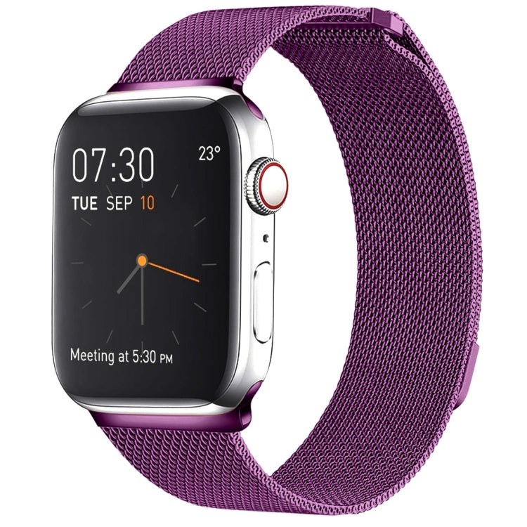 Milanese Loop Magnetic Stainless Steel Watch Band for Apple Watch Series 7 41mm / 6 & SE & 5 & 4 40mm / 3 & 2 & 1 38mm(Purple) by buy2fix