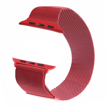 Milanese Loop Magnetic Stainless Steel Watch Band for Apple Watch Series 7 41mm / 6 & SE & 5 & 4 40mm / 3 & 2 & 1 38mm(Red) by buy2fix