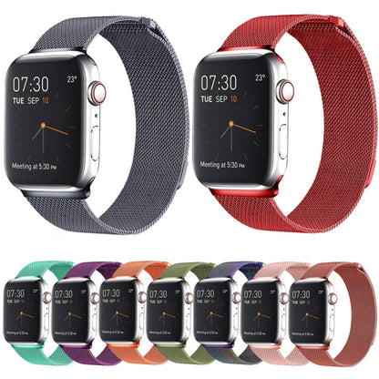 Milanese Loop Magnetic Stainless Steel Watch Band for Apple Watch Series 7 41mm / 6 & SE & 5 & 4 40mm / 3 & 2 & 1 38mm(Red) by buy2fix