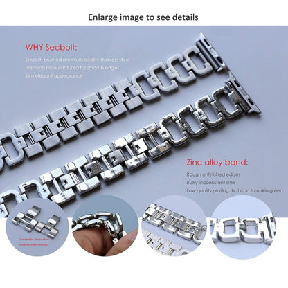 Colorful Diamond Stainless Steel Watch Band for Apple Watch Series 7 41mm / 6 & SE & 5 & 4 40mm / 3 & 2 & 1 38mm(Silver) by buy2fix