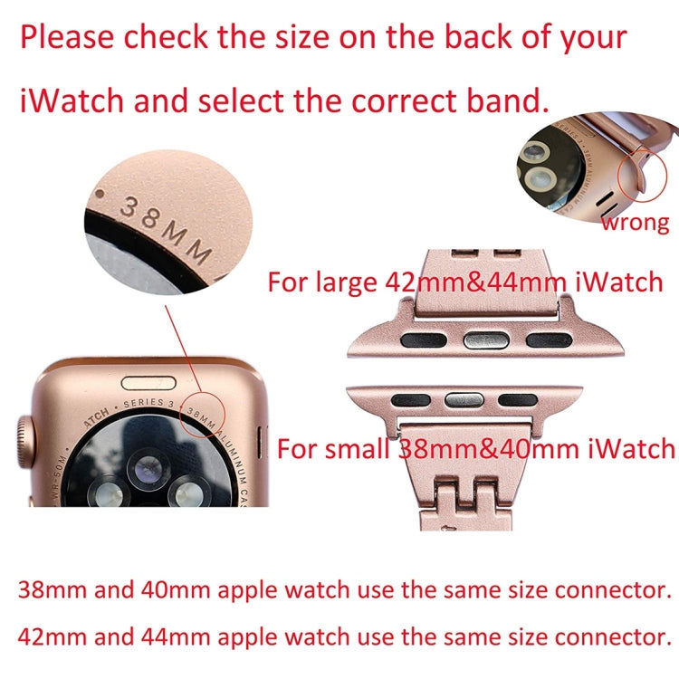 Colorful Diamond Stainless Steel Watch Band for Apple Watch Series 7 41mm / 6 & SE & 5 & 4 40mm / 3 & 2 & 1 38mm(Silver) by buy2fix