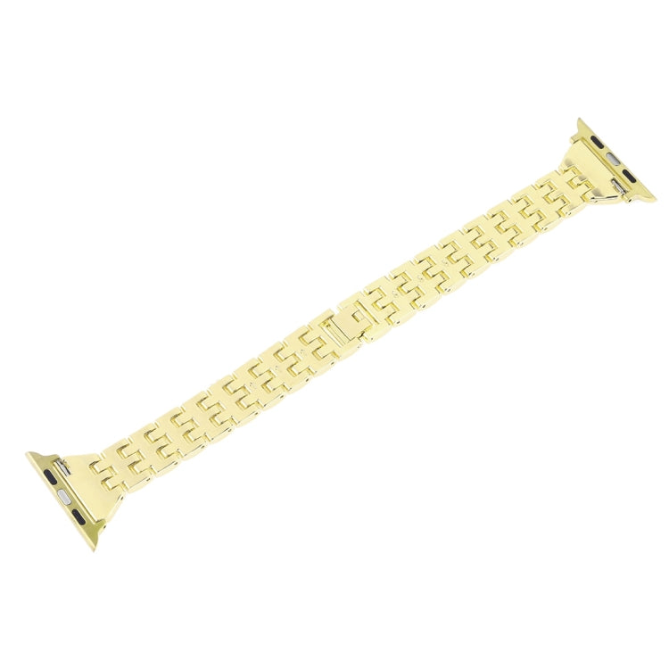 Colorful Diamond Stainless Steel Watch Band for Apple Watch Series 7 41mm / 6 & SE & 5 & 4 40mm / 3 & 2 & 1 38mm(Gold) by buy2fix