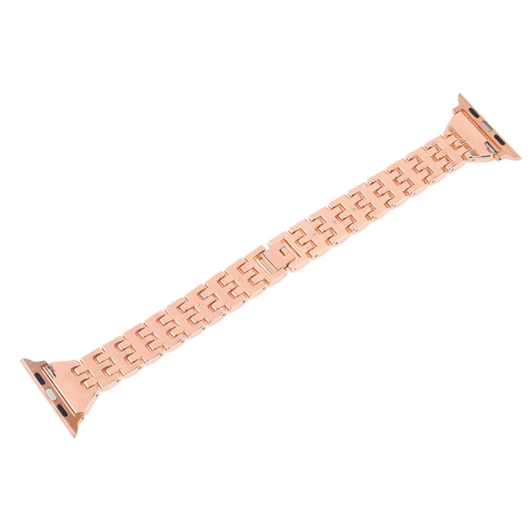 Colorful Diamond Stainless Steel Watch Band for Apple Watch Series 7 41mm / 6 & SE & 5 & 4 40mm / 3 & 2 & 1 38mm(Rose Gold) by buy2fix