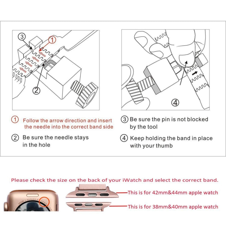 Colorful Diamond Stainless Steel Watch Band for Apple Watch Series 7 41mm / 6 & SE & 5 & 4 40mm / 3 & 2 & 1 38mm(Rose Gold) by buy2fix