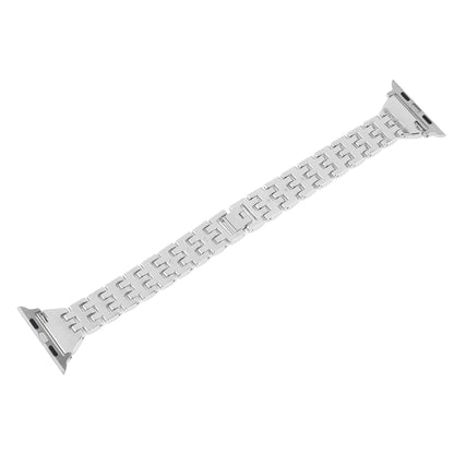 Colorful Diamond Stainless Steel Watch Band for Apple Watch Series 7 41mm / 6 & SE & 5 & 4 40mm / 3 & 2 & 1 38mm(Silver) by buy2fix