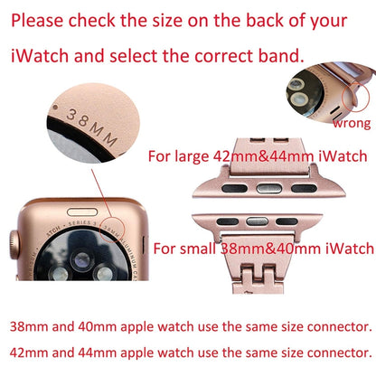 Colorful Diamond Stainless Steel Watch Band for Apple Watch Series 7 45mm / 6 & SE & 5 & 4 44mm / 3 & 2 & 1 42mm(Silver) by buy2fix