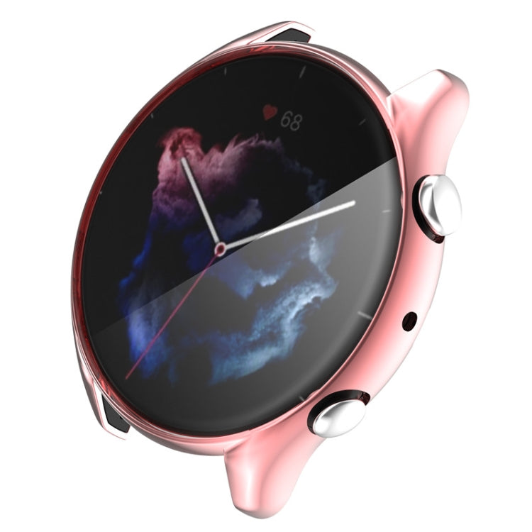 For Amazfit GTR 3 / GTR 3 Pro Full Coverage TPU Electroplating Watch Case(Rose Pink) - Watch Cases by buy2fix | Online Shopping UK | buy2fix