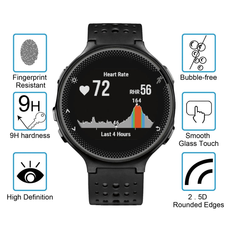 For Garmin Forerunner 235 Lite 0.26mm 2.5D 9H Tempered Glass Film Screen Protector - Screen Protector by buy2fix | Online Shopping UK | buy2fix
