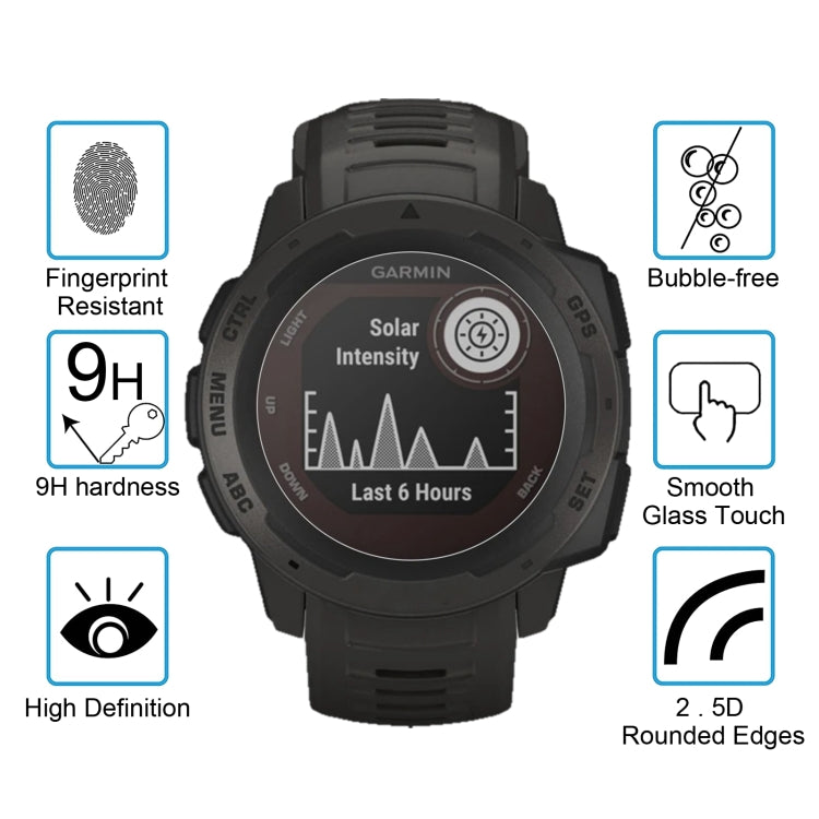 For Garmin Instinct 0.26mm 2.5D 9H Tempered Glass Film Screen Protector - Screen Protector by buy2fix | Online Shopping UK | buy2fix