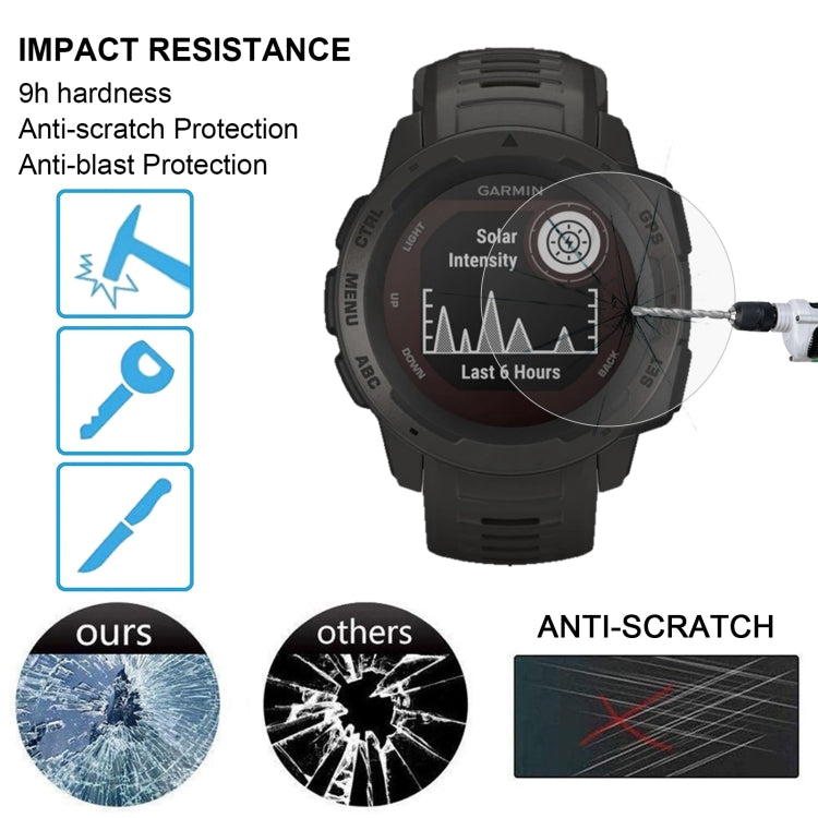 For Garmin Instinct 0.26mm 2.5D 9H Tempered Glass Film Screen Protector - Screen Protector by buy2fix | Online Shopping UK | buy2fix