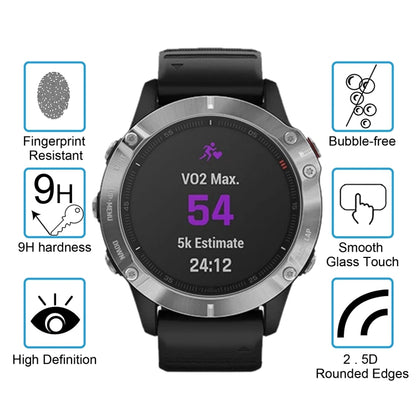 For Garmin Fenix 6 0.26mm 2.5D 9H Tempered Glass Film Screen Protector - Screen Protector by buy2fix | Online Shopping UK | buy2fix
