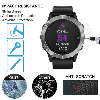For Garmin Fenix 6 0.26mm 2.5D 9H Tempered Glass Film Screen Protector - Screen Protector by buy2fix | Online Shopping UK | buy2fix