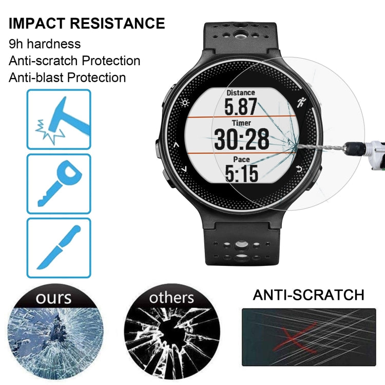 For Garmin Forerunner 235 0.26mm 2.5D 9H Tempered Glass Film Screen Protector - Screen Protector by buy2fix | Online Shopping UK | buy2fix