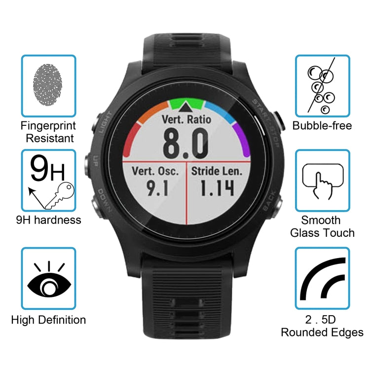 For Garmin Forerunner 635 0.26mm 2.5D 9H Tempered Glass Film Screen Protector - Screen Protector by buy2fix | Online Shopping UK | buy2fix