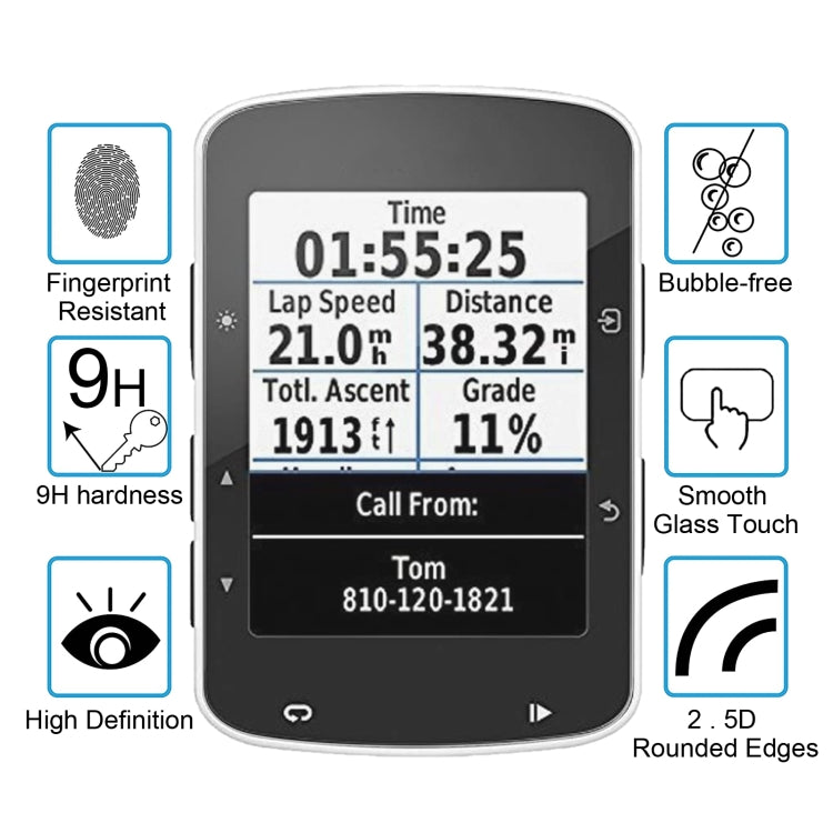 For Garmin Edge 520 0.26mm 2.5D 9H Tempered Glass Film Screen Protector - Screen Protector by buy2fix | Online Shopping UK | buy2fix