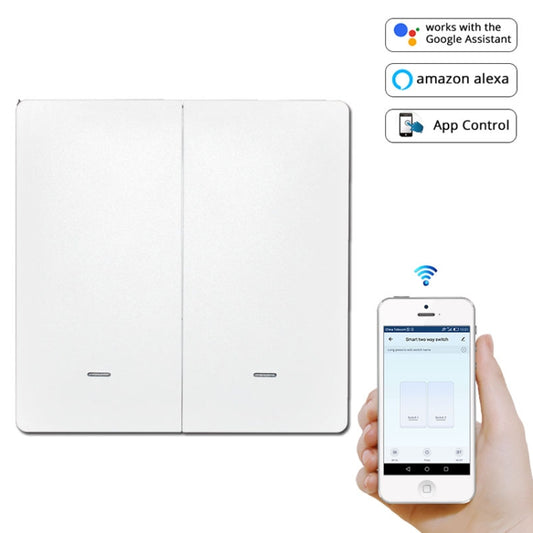 2 Buttons Intelligent Switch Smart Wall Switch (White) - Smart Switch by buy2fix | Online Shopping UK | buy2fix