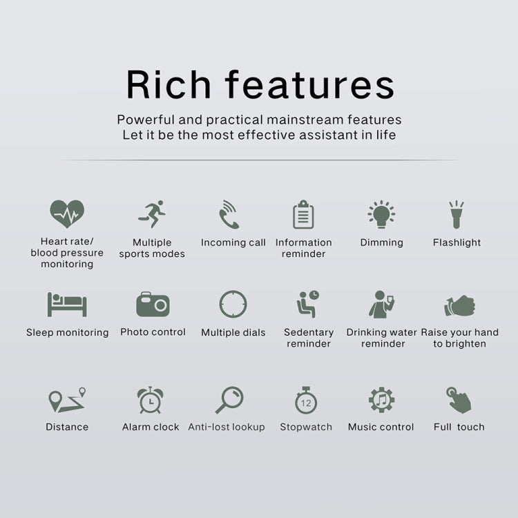 Q10 Fashion Smart Sports Watch, 1.3 inch TFT Screen, IP67 Waterproof, Support Heart Rate / Blood Pressure Monitoring / Sleep Monitoring / Sedentary Reminder (Pink) by buy2fix