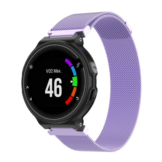 Milanese Watch Band for Garmin Forerunner 235 26cm(Light Purple) - Watch Bands by buy2fix | Online Shopping UK | buy2fix