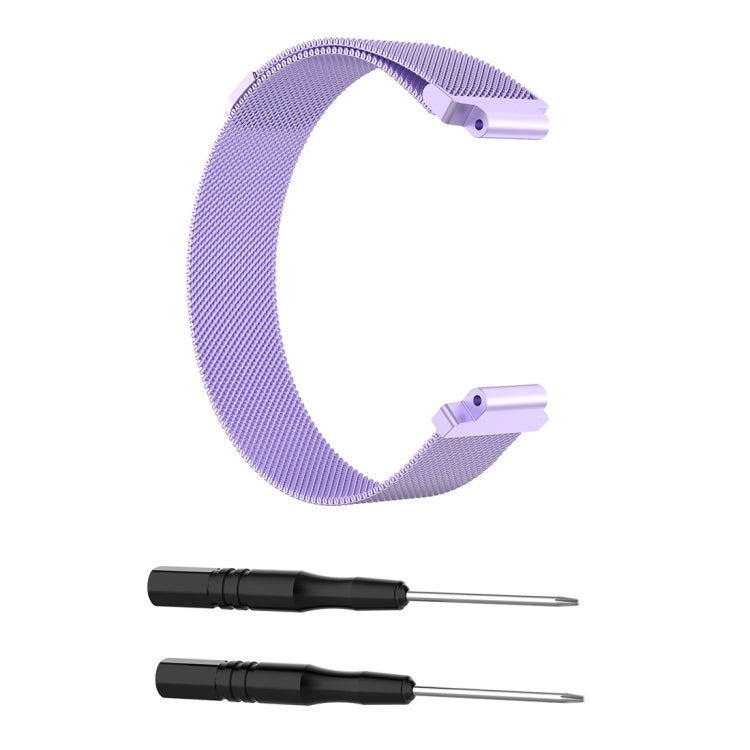 Milanese Watch Band for Garmin Forerunner 235 26cm(Light Purple) - Watch Bands by buy2fix | Online Shopping UK | buy2fix