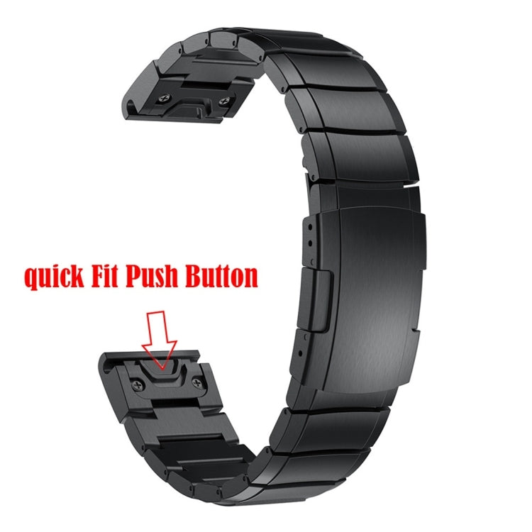 Quick Dismantling Steel Watch Band for Garmin Fenix 5 22mm(Black) - Watch Bands by buy2fix | Online Shopping UK | buy2fix