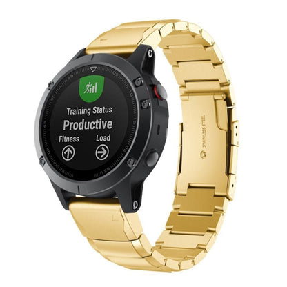 Quick Dismantling Steel Watch Band for Garmin Fenix 5 22mm(Gold) - Watch Bands by buy2fix | Online Shopping UK | buy2fix