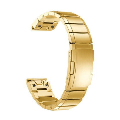 Quick Dismantling Steel Watch Band for Garmin Fenix 5 22mm(Gold) - Watch Bands by buy2fix | Online Shopping UK | buy2fix