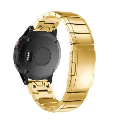 Quick Dismantling Steel Watch Band for Garmin Fenix 5 22mm(Gold) - Watch Bands by buy2fix | Online Shopping UK | buy2fix