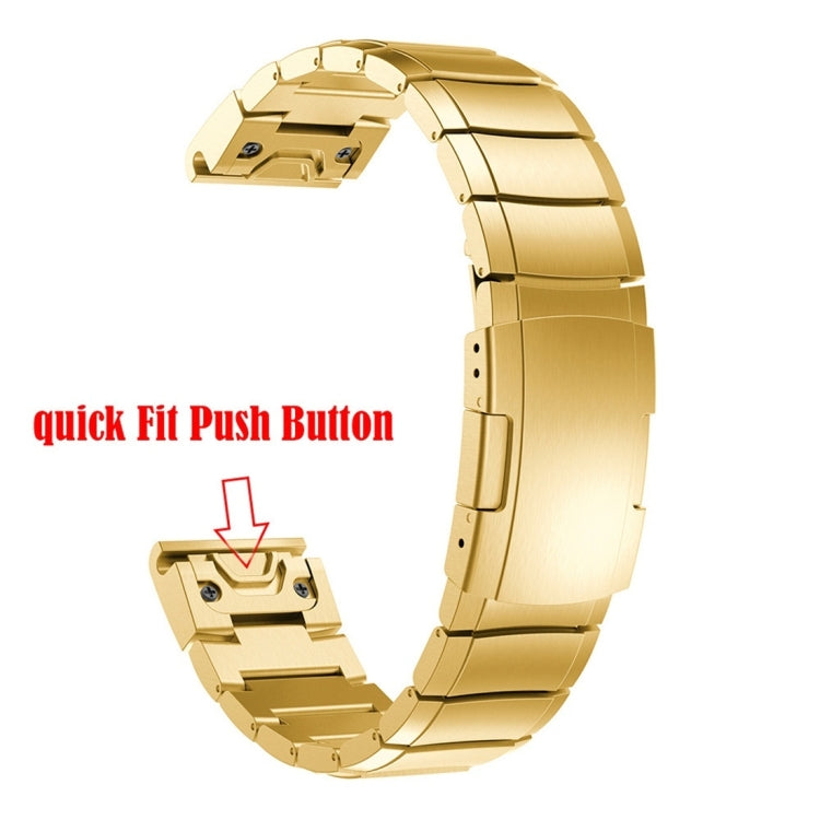 Quick Dismantling Steel Watch Band for Garmin Fenix 5 22mm(Gold) - Watch Bands by buy2fix | Online Shopping UK | buy2fix