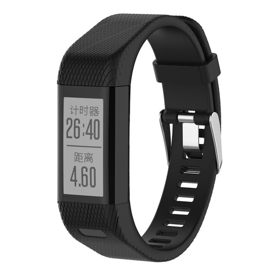 Smart Watch Silicone Watch Band for Garmin Vivosmart HR+(Black) - Watch Bands by buy2fix | Online Shopping UK | buy2fix