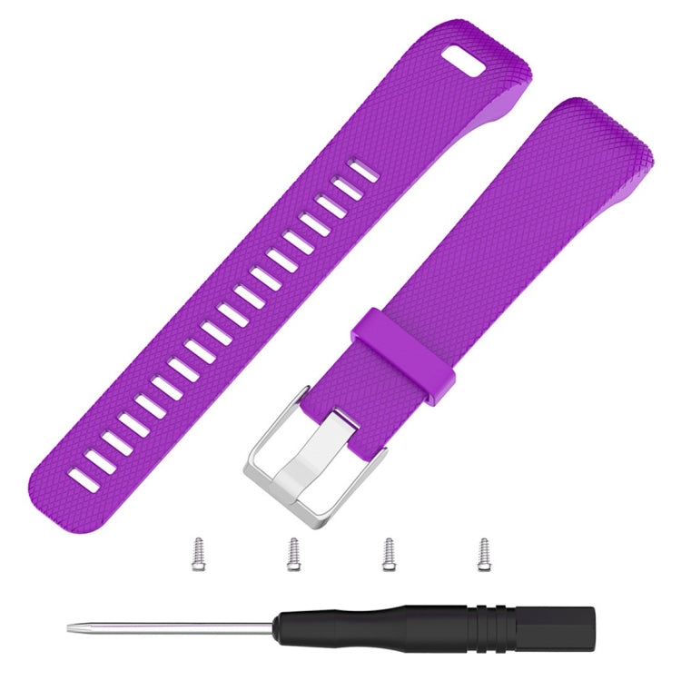 Smart Watch Silicone Watch Band for Garmin Vivosmart HR+(Purple) - Watch Bands by buy2fix | Online Shopping UK | buy2fix