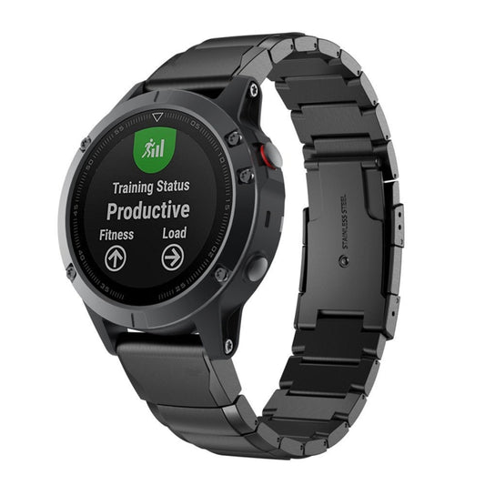 Quick Dismantling Steel Watch Band for Garmin Fenix 5X 26mm(Black) - Watch Bands by buy2fix | Online Shopping UK | buy2fix