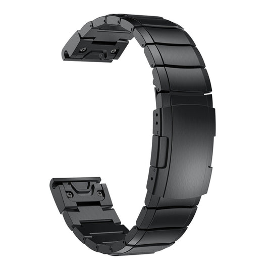 Quick Dismantling Steel Watch Band for Garmin Fenix 5X 26mm(Black) - Watch Bands by buy2fix | Online Shopping UK | buy2fix