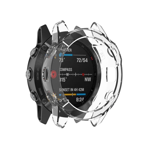 For Garmin Fenix 6 TPU Half Coverage Smart Watch Protevtice Case(White) - Watch Cases by buy2fix | Online Shopping UK | buy2fix