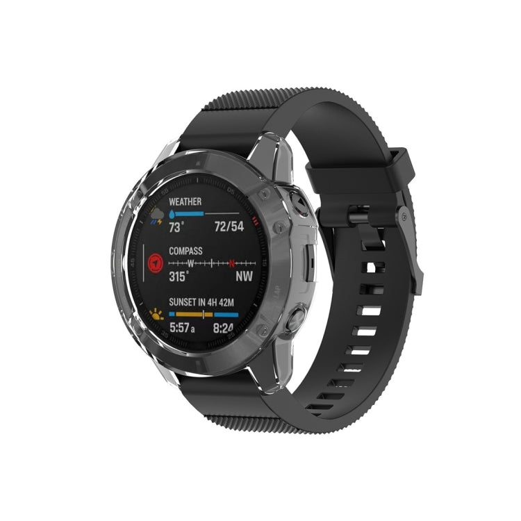 For Garmin Fenix 6 TPU Half Coverage Smart Watch Protevtice Case(White) - Watch Cases by buy2fix | Online Shopping UK | buy2fix