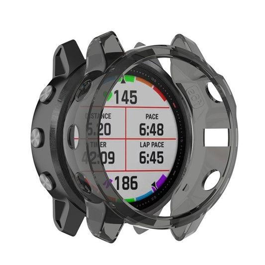 For Garmin Fenix 6s TPU Half Coverage Smart Watch Protevtice Case(Black) - Watch Cases by buy2fix | Online Shopping UK | buy2fix