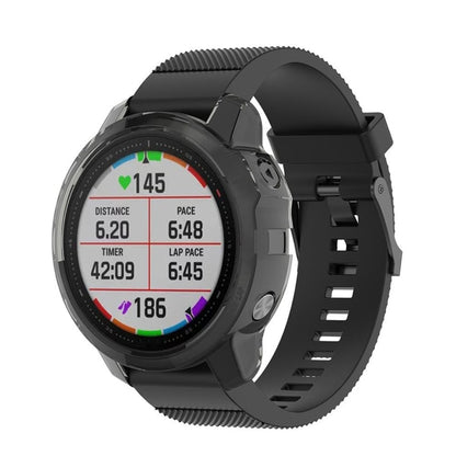For Garmin Fenix 6s TPU Half Coverage Smart Watch Protevtice Case(Black) - Watch Cases by buy2fix | Online Shopping UK | buy2fix